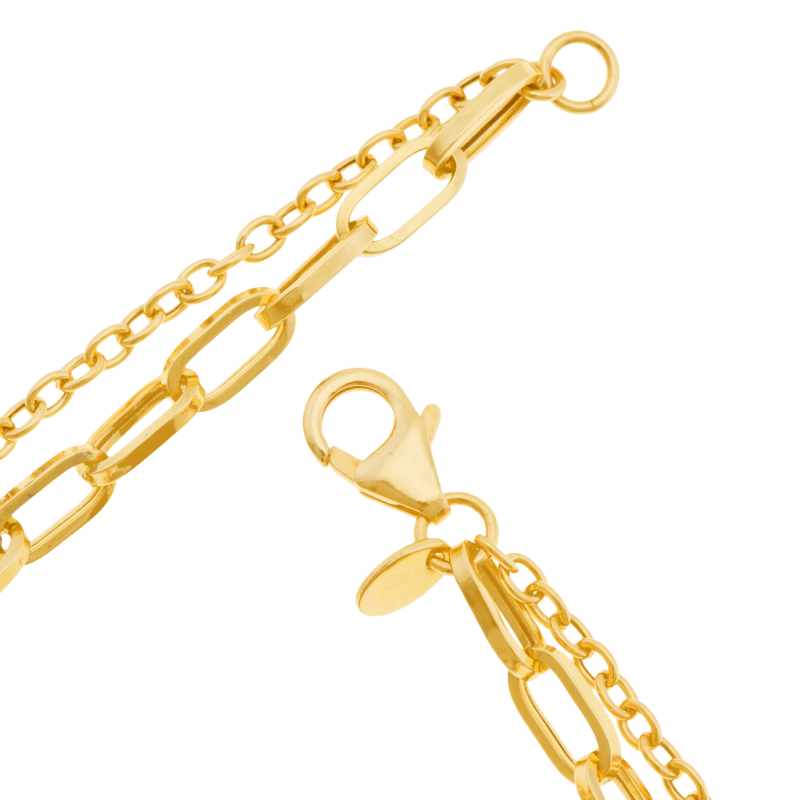 Bracelet en or jaune, double chaîne