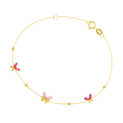Bracelet en or jaune et oxydes de zirconium