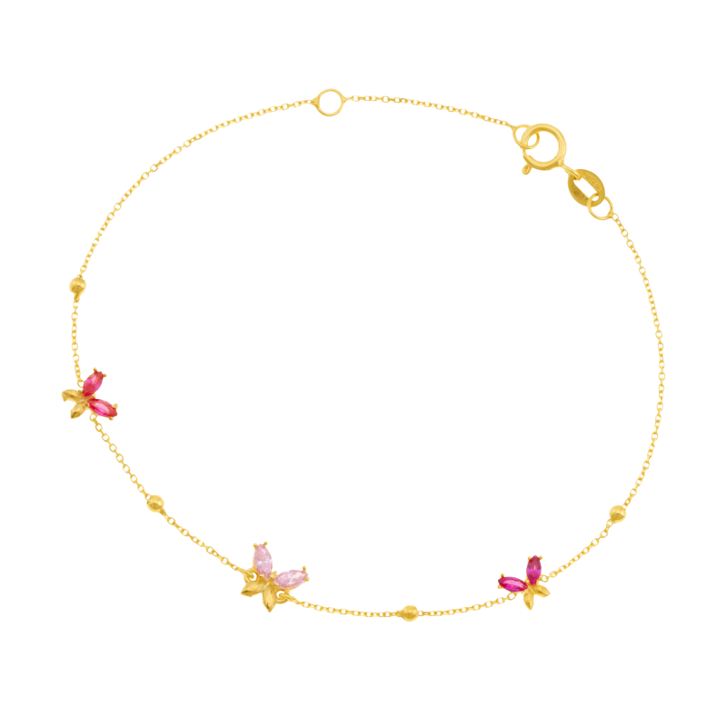 Bracelet en or jaune et oxydes de zirconium