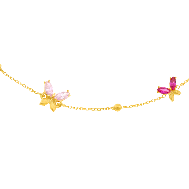 Bracelet en or jaune et oxydes de zirconium