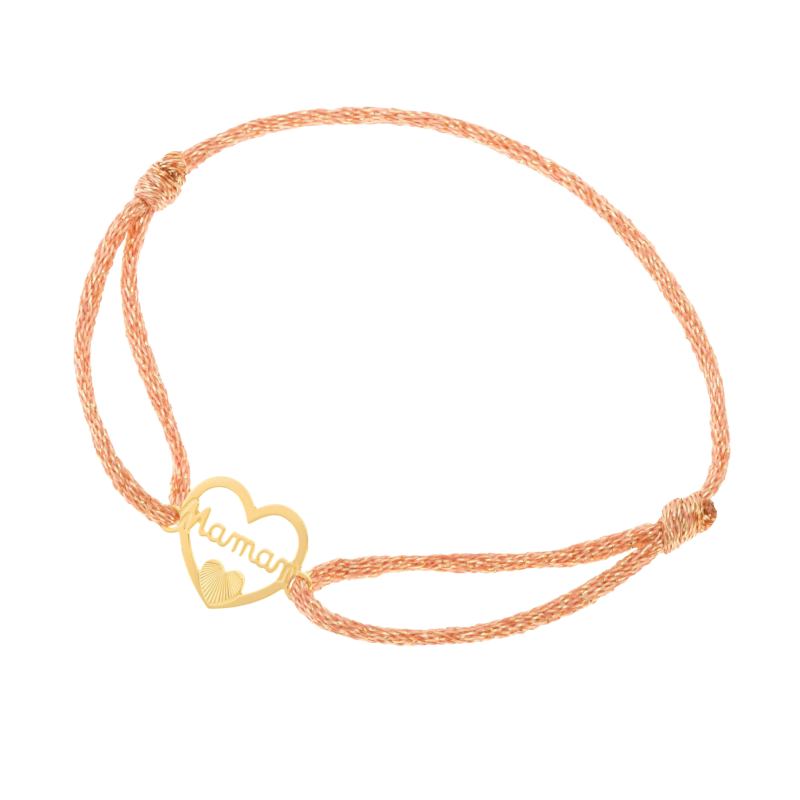 Bracelet cordon en or jaune, Maman