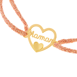 Bracelet cordon en or jaune, Maman