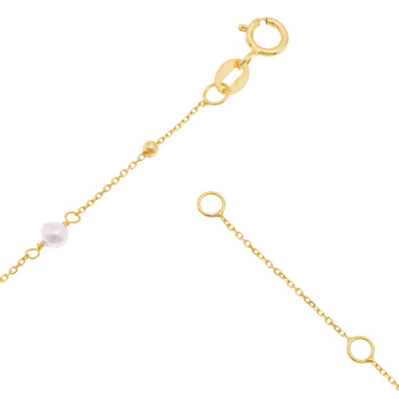 Bracelet en or jaune et perles de culture