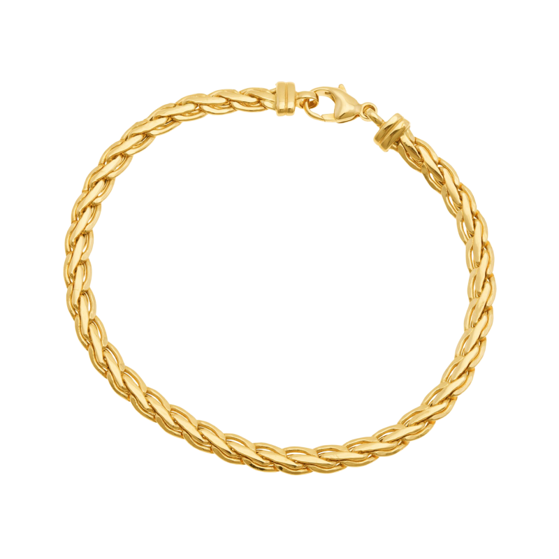 Bracelet en or jaune, maille palmier 4mm