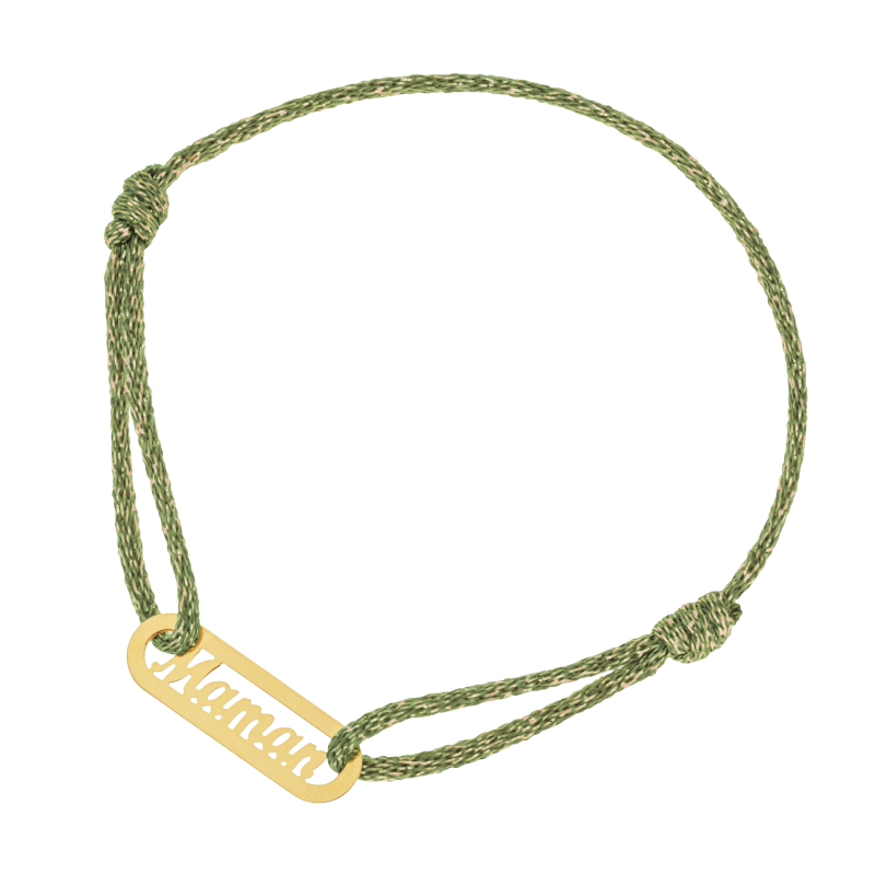 Bracelet cordon en or jaune, maman