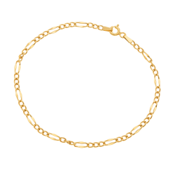 Bracelet en or jaune, maille cheval alternée 1-3