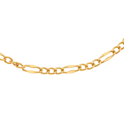 Bracelet en or jaune, maille cheval alternée 1-3