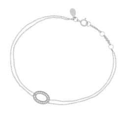 Bracelet en or gris et diamants