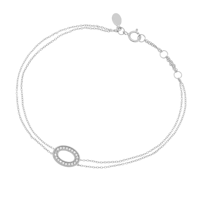 Bracelet en or gris et diamants