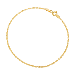 Bracelet en or jaune, maille singapour