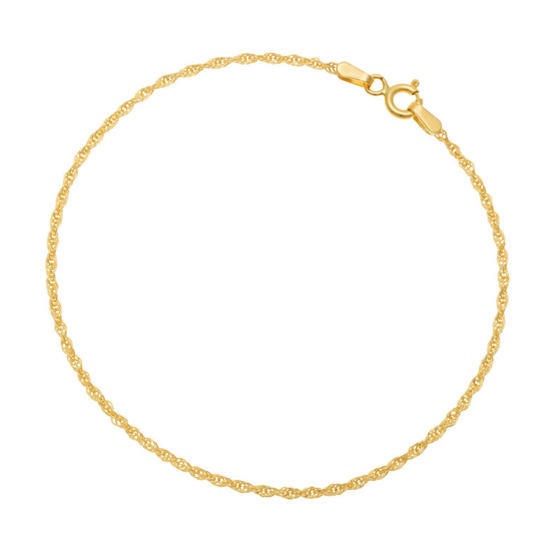 Bracelet en or jaune, maille singapour