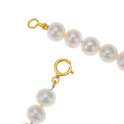 Bracelet en or jaune, perles de culture et larimar