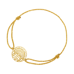 Bracelet en or jaune et cordon doré