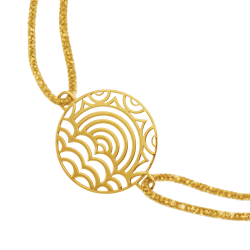 Bracelet en or jaune et cordon doré
