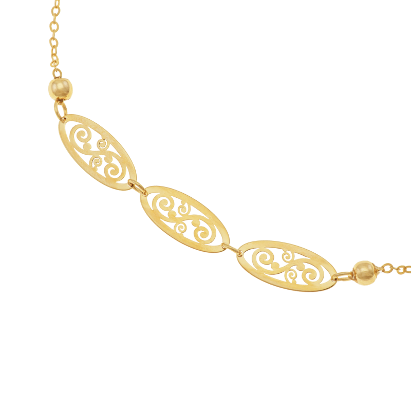 Bracelet en or jaune, maille filigrane