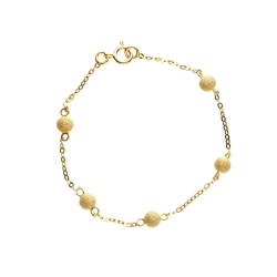 Bracelet en or jaune et boules granitées