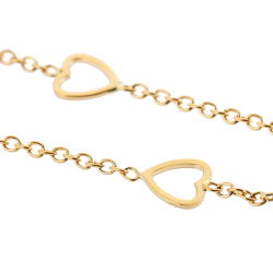 Bracelet en or jaune coeurs