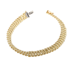 Bracelet en or jaune maille americaine 7.6 mm - 8 mm