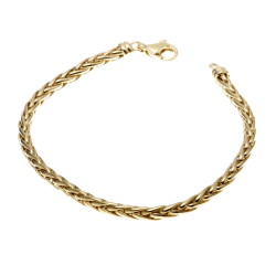 Bracelet en or jaune,  maille palmier 4 mm
