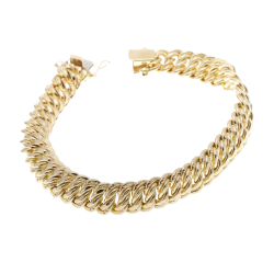 Bracelet en or jaune,  maille americaine 9.4 mm - 9.8 mm