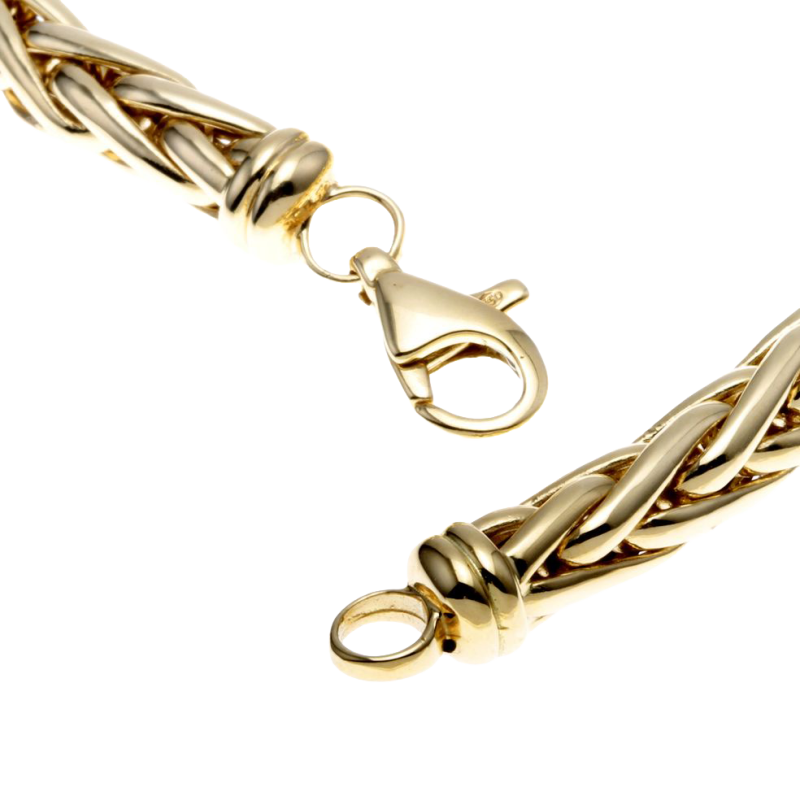 Bracelet en or jaune, maille  palmier 6 mm
