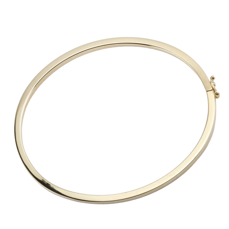 Bracelet jonc ouvrant fil carré en or jaune