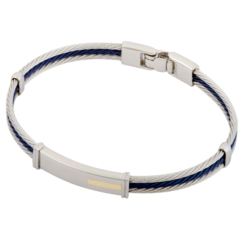 Bracelet en or jaune et acier