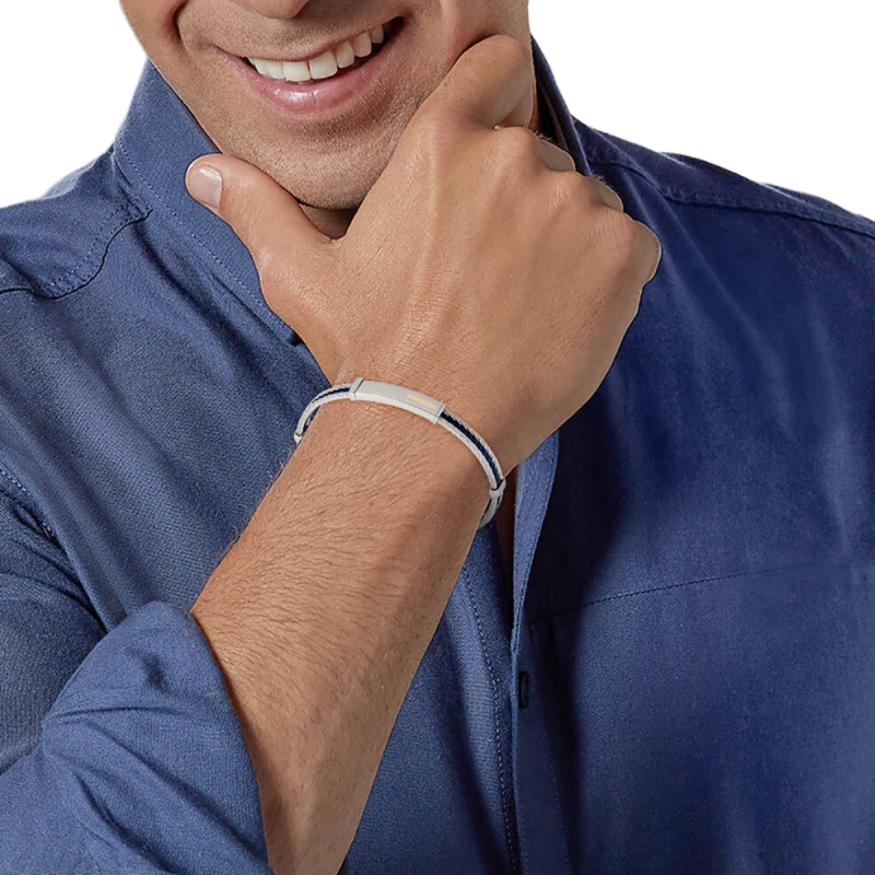 Bracelet en or jaune et acier