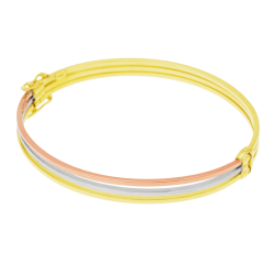 Bracelet jonc en 3 ors