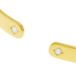 Bracelet jonc ouvert en or jaune et diamants