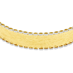 Bracelet jonc en or jaune et rhodié
