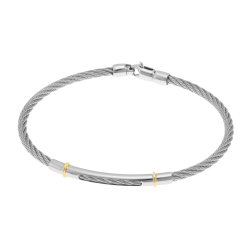 Bracelet jonc en or jaune et acier