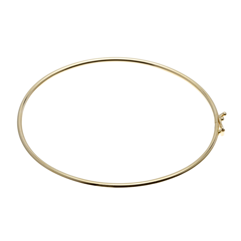 Bracelet jonc en or jaune, flexible et ouvrant, fil 2 mm
