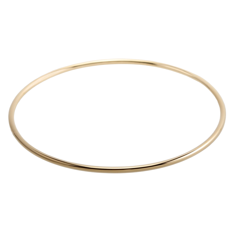 Bracelet jonc en or jaune, fil rond 2 mm
