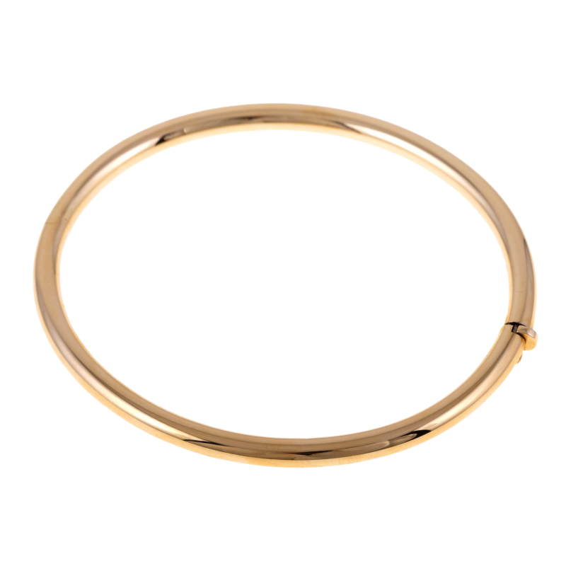 Bracelet jonc en or jaune ouvrant, fil 4 mm