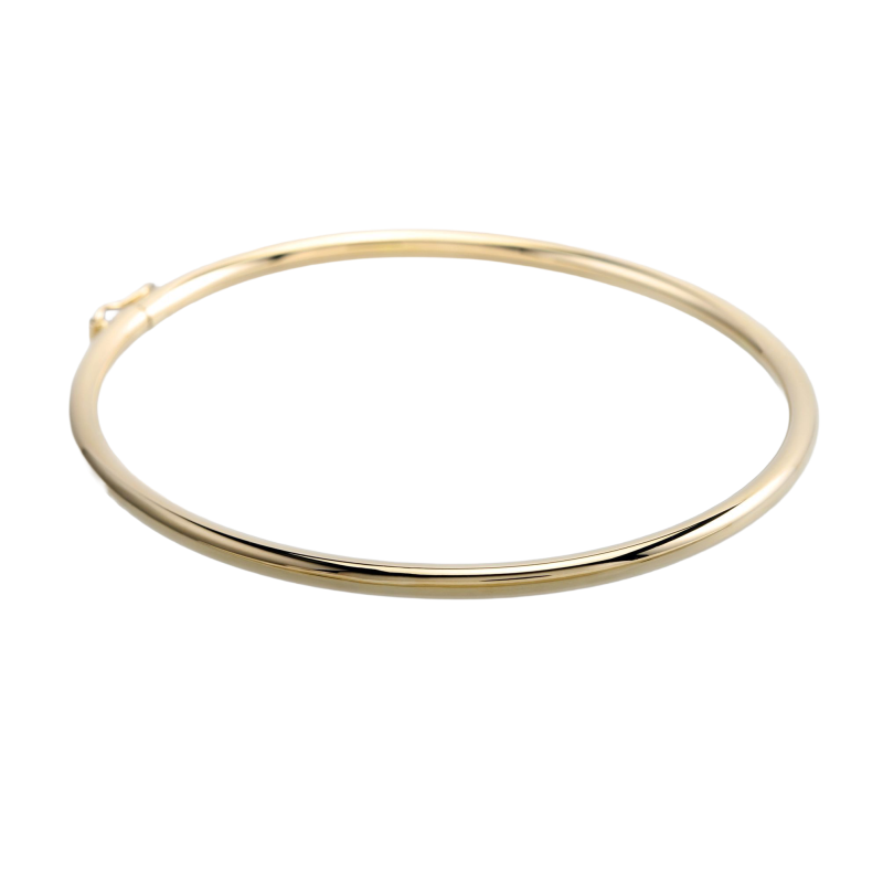 Bracelet jonc en or jaune flexible, fil 3 mm