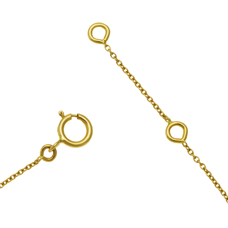 Bracelet identité bébé en or jaune et laque, coeurs