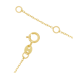 Bracelet identité en or jaune coeur, plaque rectangle