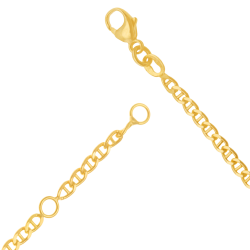 Bracelet identité en or jaune, maille marine barré