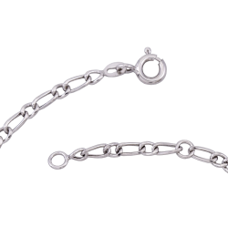Bracelet identité en or gris, maille cheval alternée 1-1