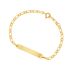 Bracelet identité en or jaune, maille cheval alternée 1-1