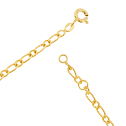 Bracelet identité en or jaune, maille cheval alternée 1-1