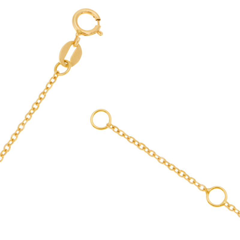 Bracelet identité en 2 ors et oxydes de zirconium, croix