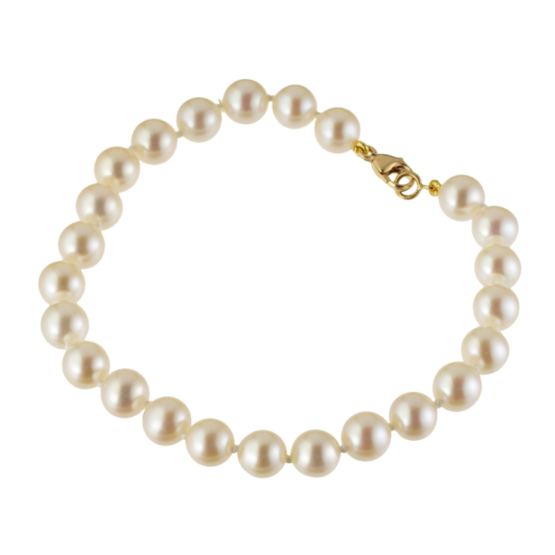 Bracelet en or jaune et perles de culture