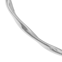 Bracelet jonc en or jaune et argent rhodié, torsadé