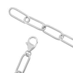 Bracelet en or jaune et argent rhodié, maille rectangle 