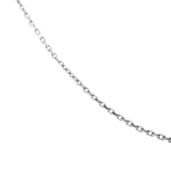 Chaîne communion en or gris, maille forçat diamantée