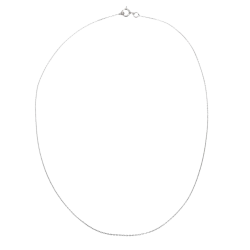 Chaîne communion en or gris, maille forçat diamantée