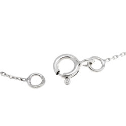 Chaîne communion en or gris, maille forçat diamantée