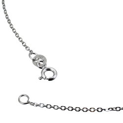 Chaîne en or gris, maille forçat diamantée